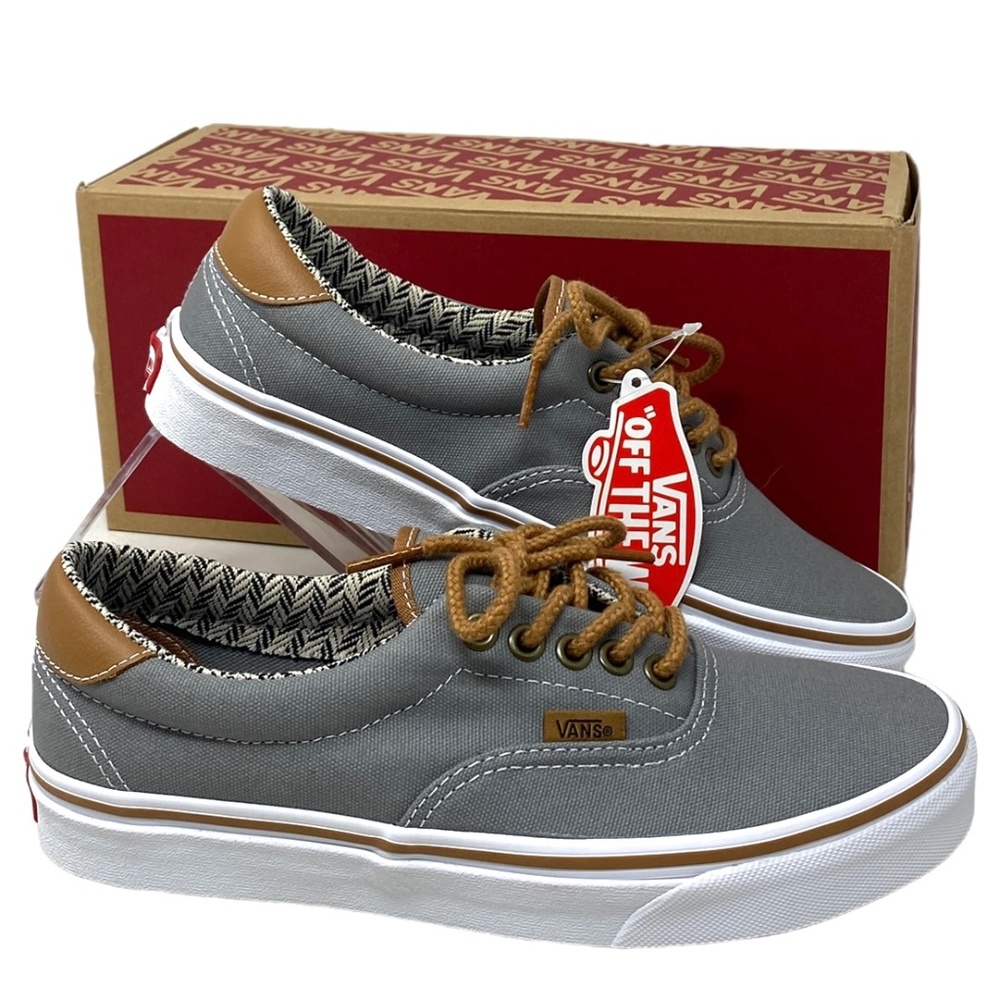 VANS Era 59 Low Top Shoes Men's Casual Sneakers Canvas Gray Chevron VN0A34589MC - Picture 2 of 10